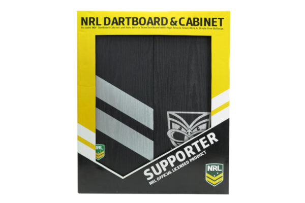 NRL DARTBOARD, DARTS + CABINET NEW ZEALAND WARRIORS COMBO - Image 2